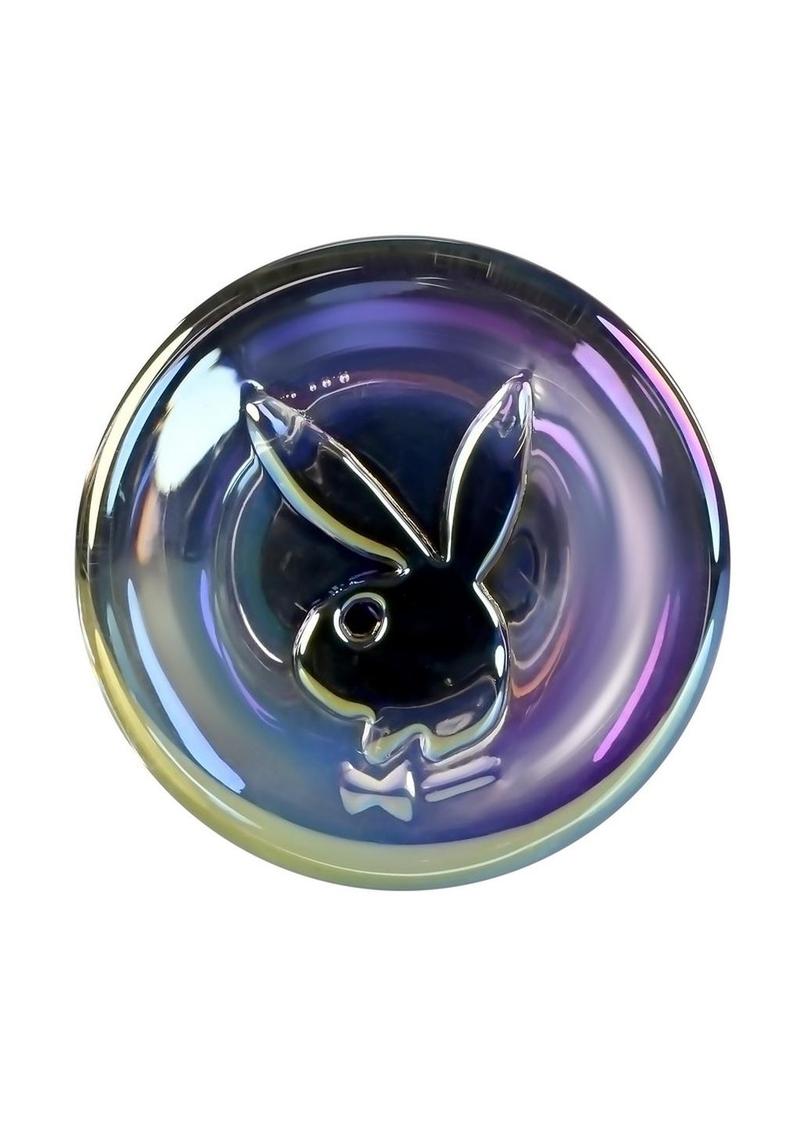 Playboy Jewels Wand Glass Dildo Clear With Swirls