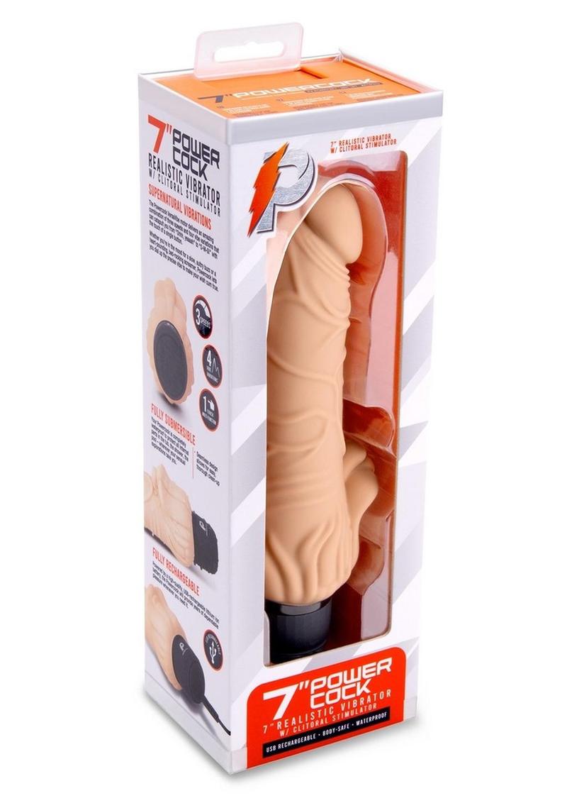 Power Cock Realistic Rechargeable Silicone Clitoral Stimulator