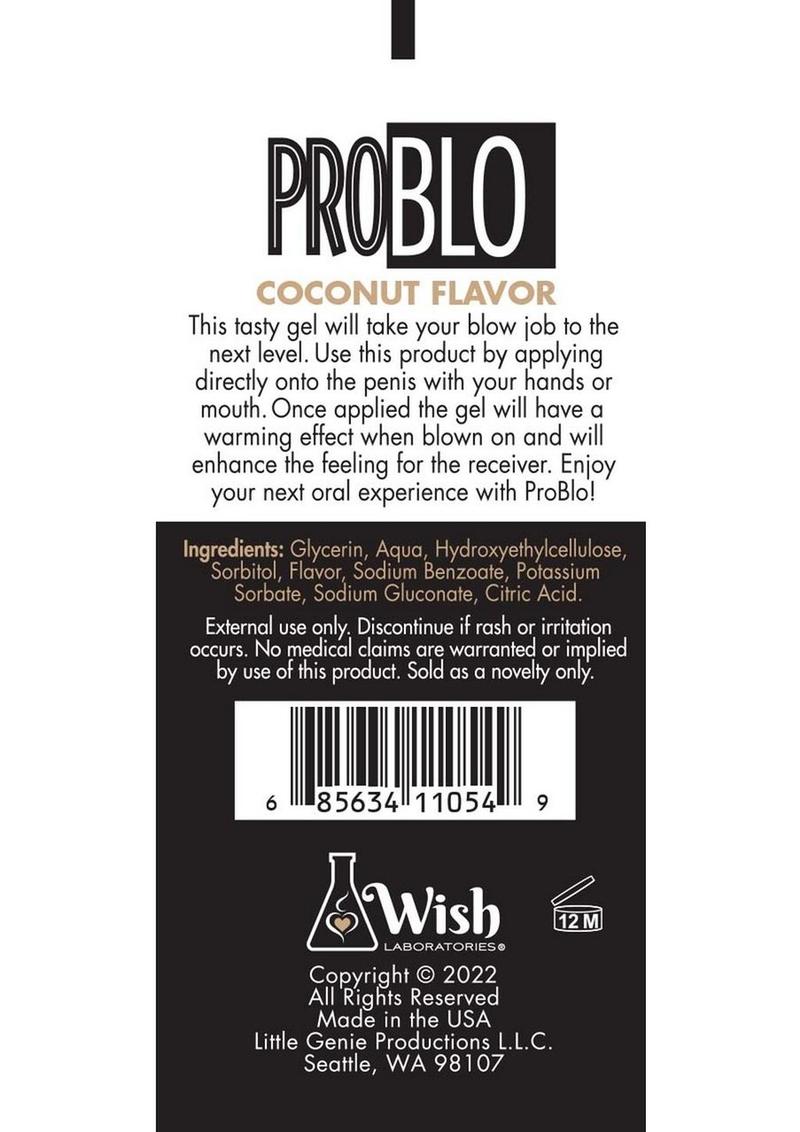 ProBlo Coconut Flavor Oral Pleasure Gel Delicious Blowjob Gel