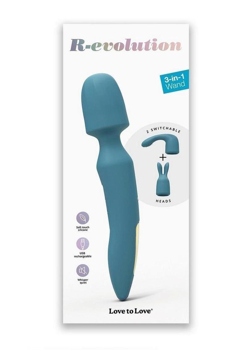R Evolution Silicone Wand With Attachment Teal