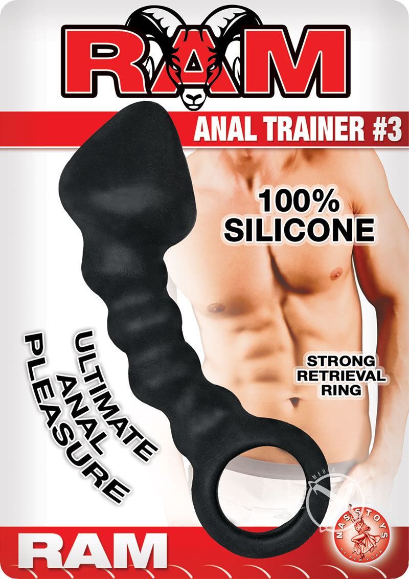 RAM Anal Trainer #3 Silicone Anal Probe with Strong Retrieval Ring