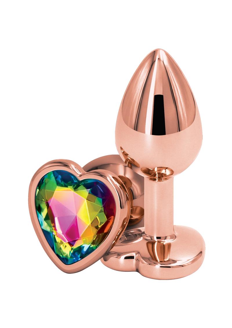 Rear Assets Rose Gold Aluminum Heart-Shaped Anal Plug