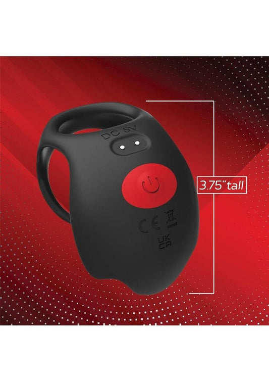 Red Dot V3 Rechargeable Silicone Vibrating Cock Ring with Remote Control