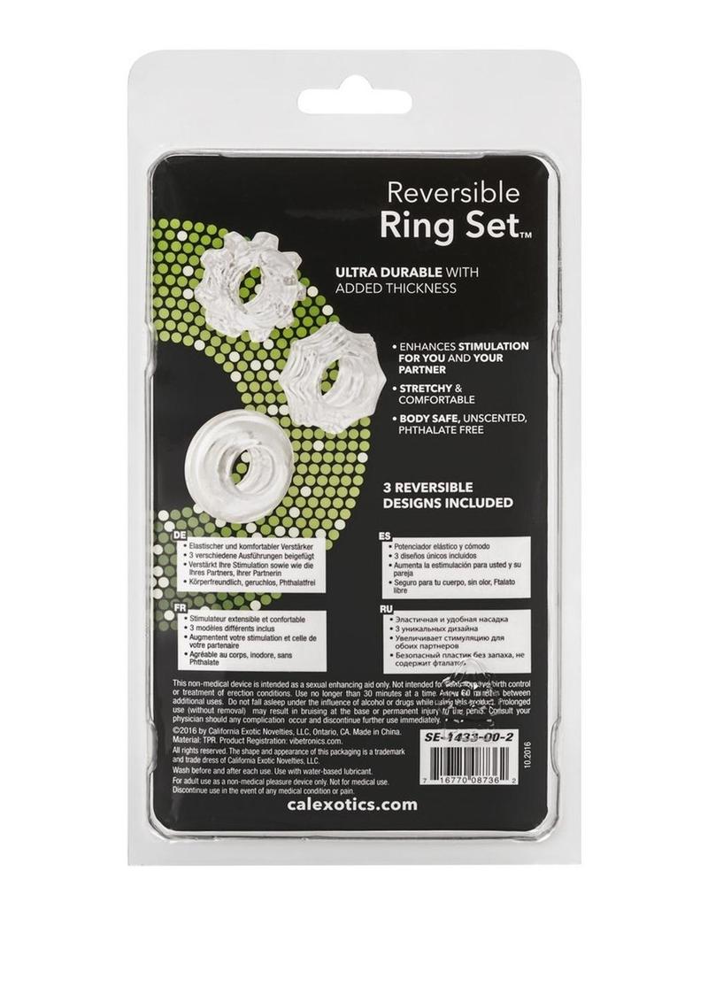 CalExotics Reversible Ring Set 3 Piece Clear