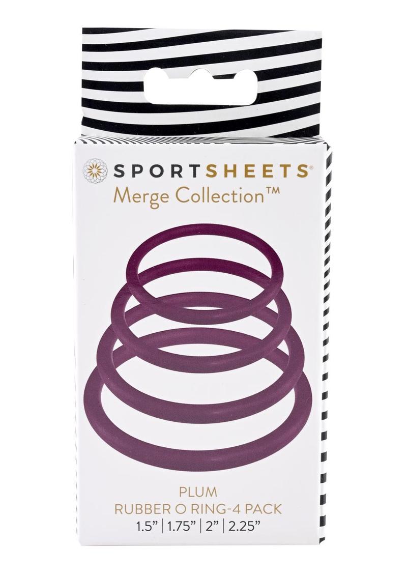 Sportsheets Merge Collection Plum Rubber Assorted Sizes O Ring