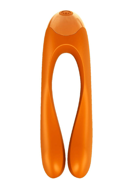 Satisfyer Candy Cane Rechargeable Orange Silicone Finger Vibrator
