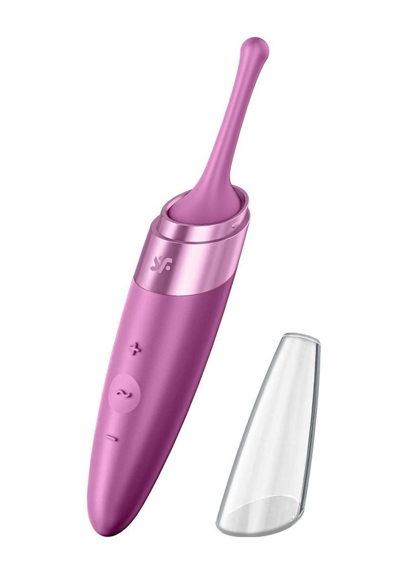 Satisfyer Twirling Delight Tip Vibrator Rechargeable Stimulator in Berry