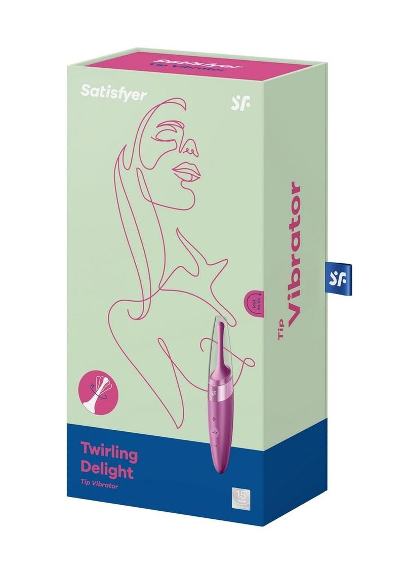 Satisfyer Twirling Delight Tip Vibrator Rechargeable Stimulator in Berry