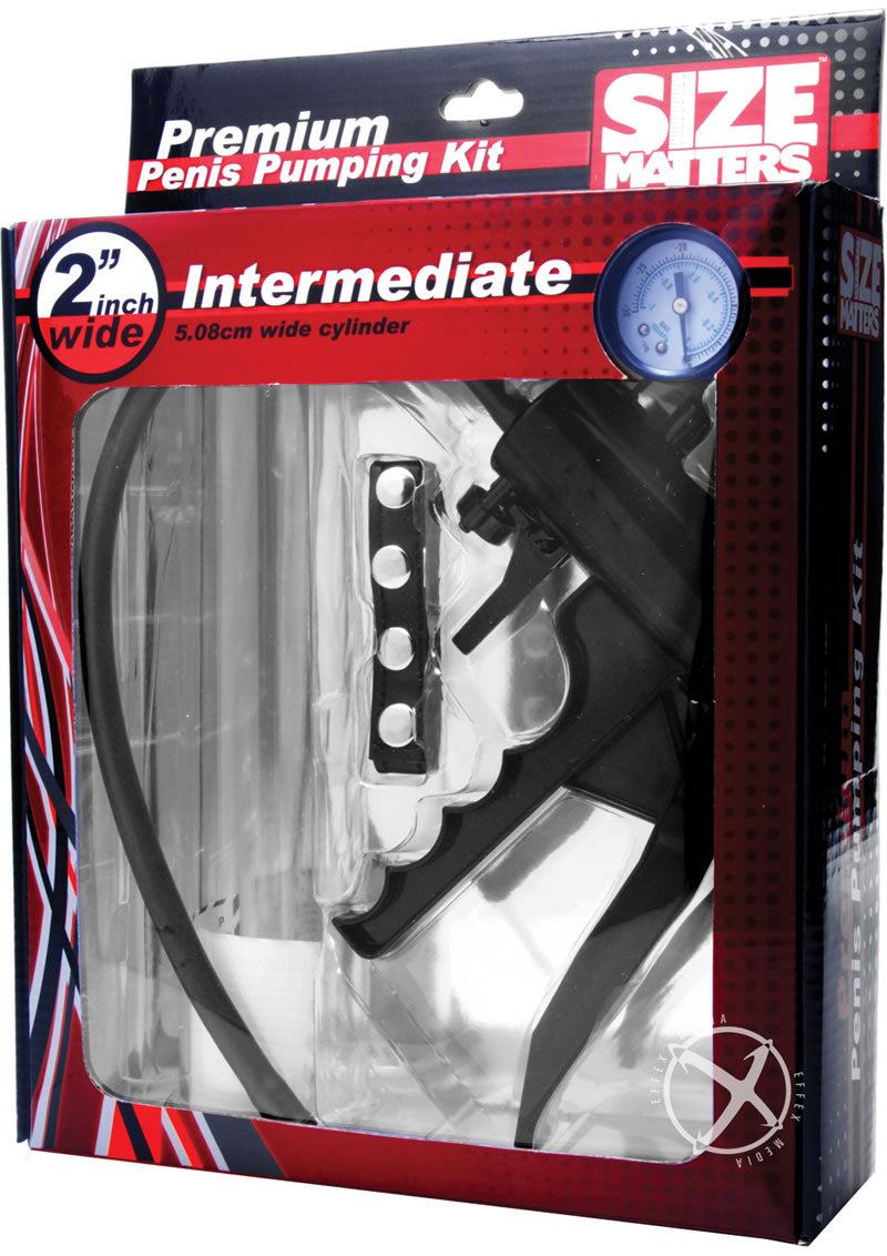 Size Matters Premium Penis Pumping Kit Intermediate Size Wide Cylinder