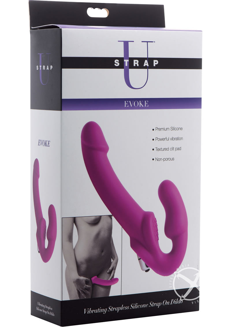 Strap U Evoke Vibrating Strapless Silicone Strap-On Dildo