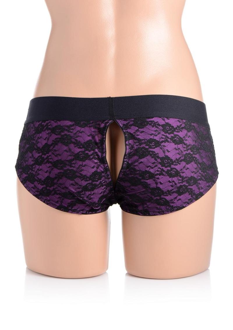Strap U Lace Envy Crotchless Panty Harness - Small/Medium