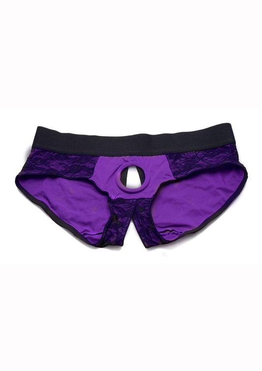 Strap U Lace Envy Crotchless Panty Harness - Small/Medium