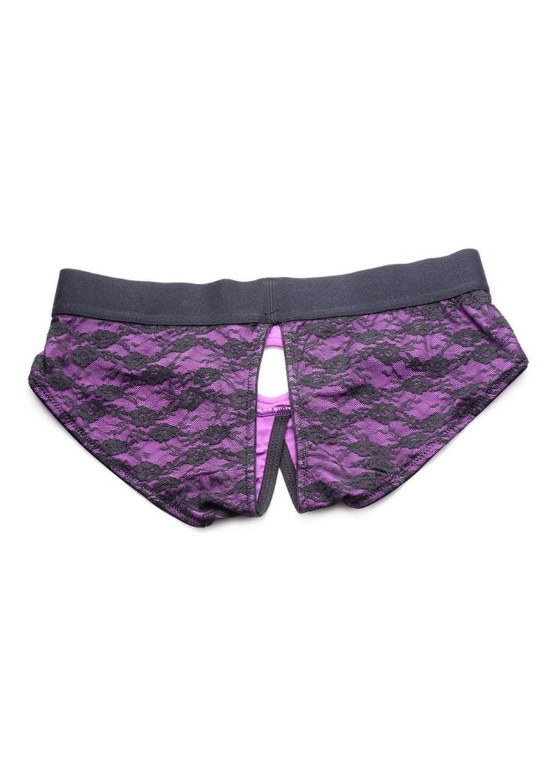 Strap U Lace Envy Crotchless Panty Harness - Small/Medium