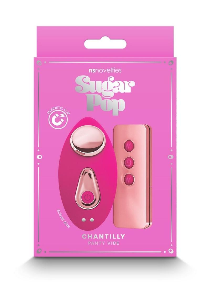 Sugar Pop Chantilly Rechargeable Silicone Panty Vibe with Remote Control