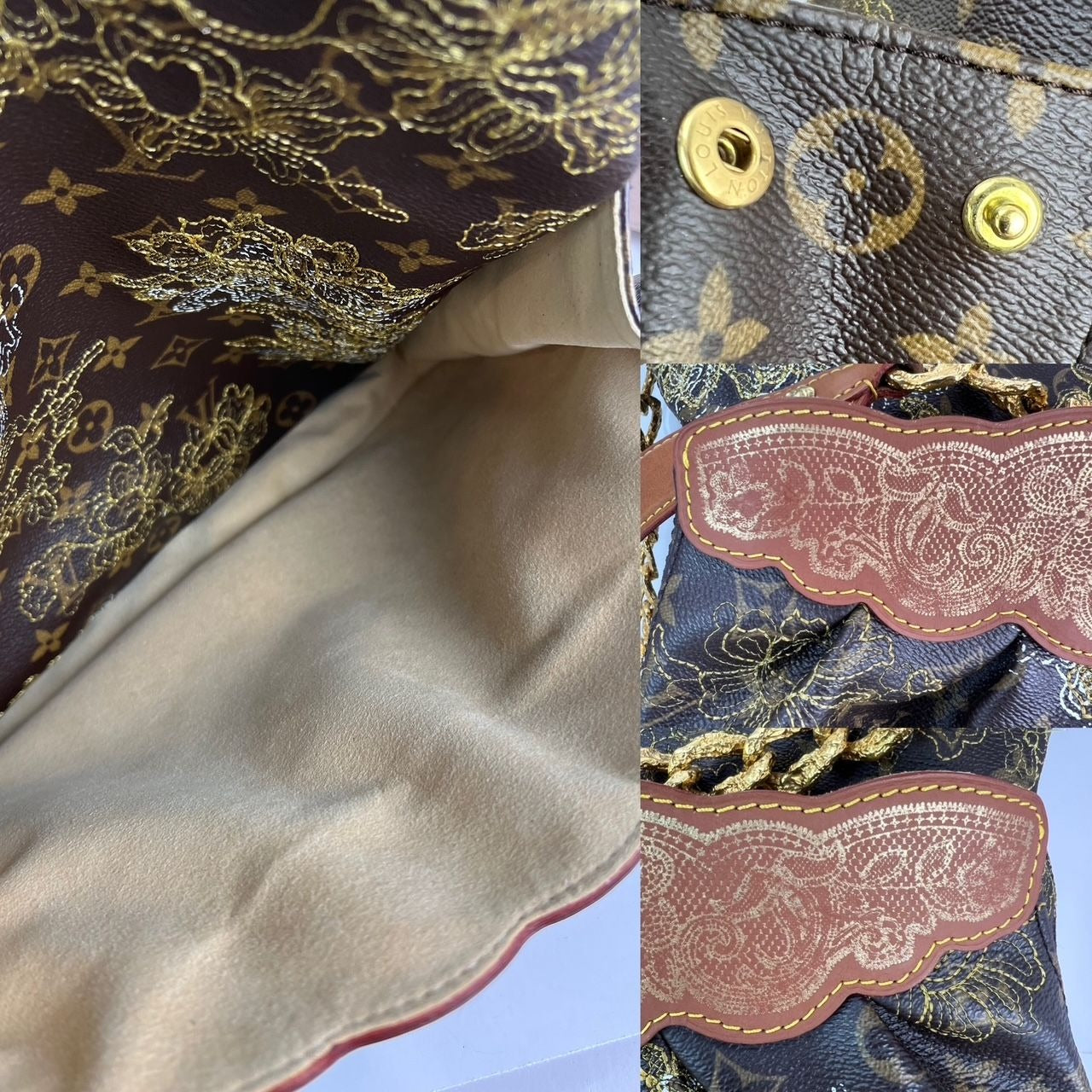 Louis Vuitton Dentelle Fersen Gold Monogram Tote Bag Édition Limitée