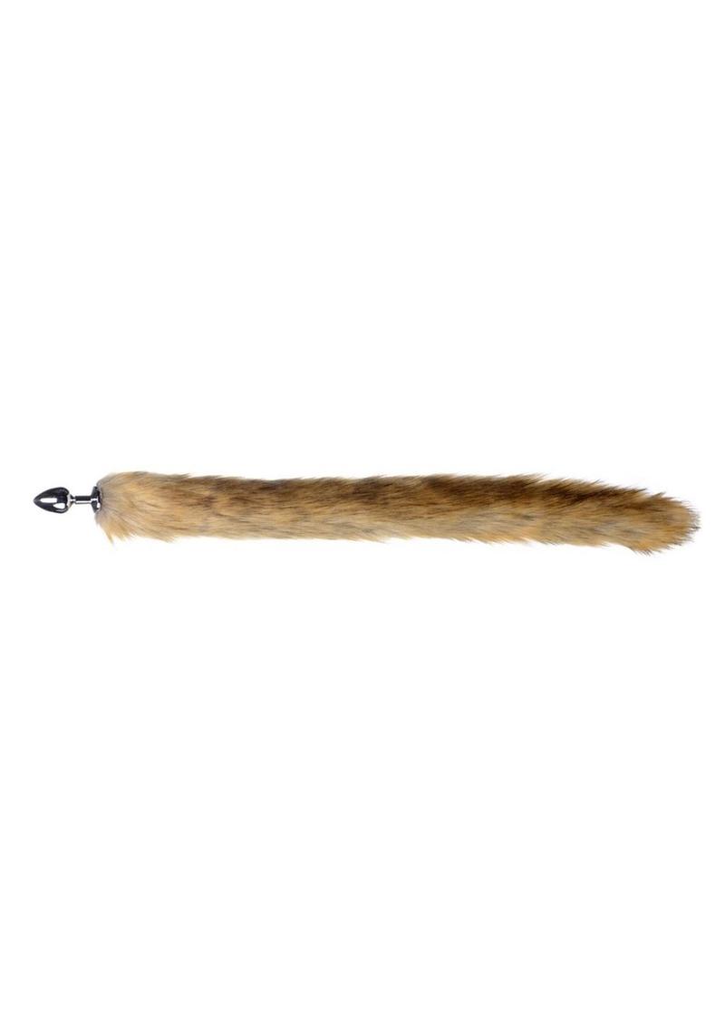 Tailz Extra Long Mink Tail with Butt Plug Sensual and Brown Faux Fur