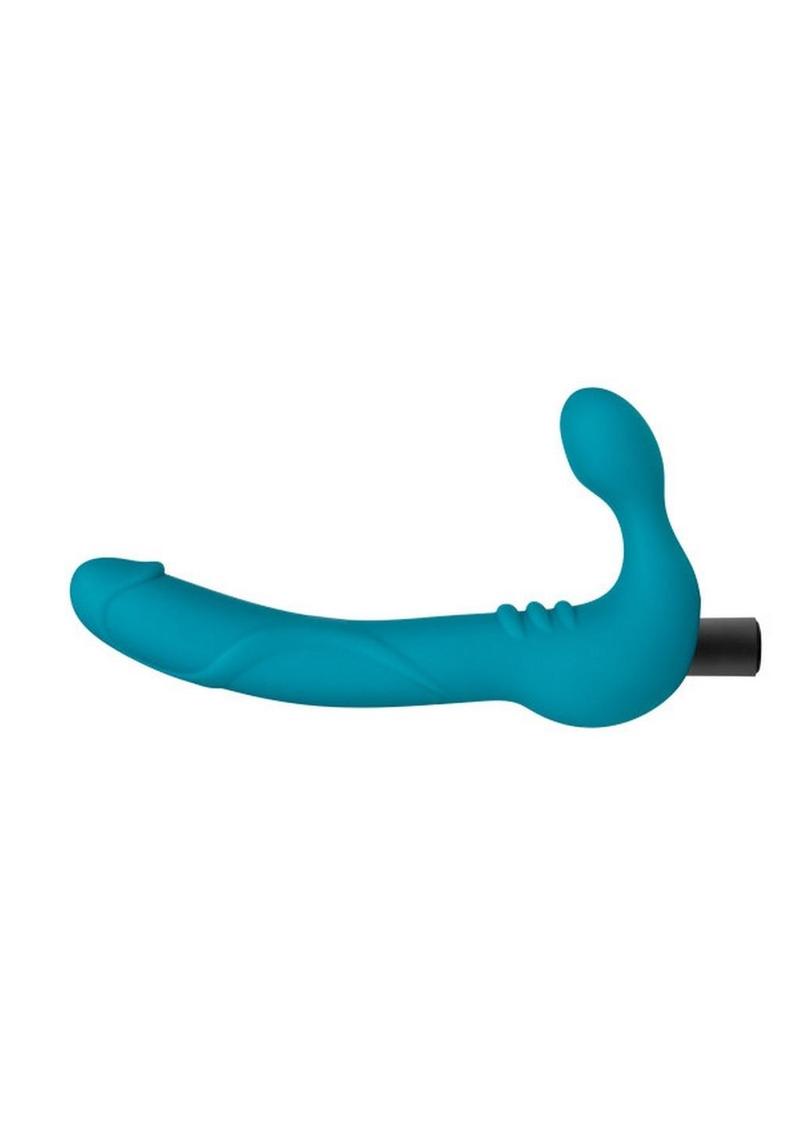 Temptasia Luna Teal Silicone Strapless Vibrating Dildo