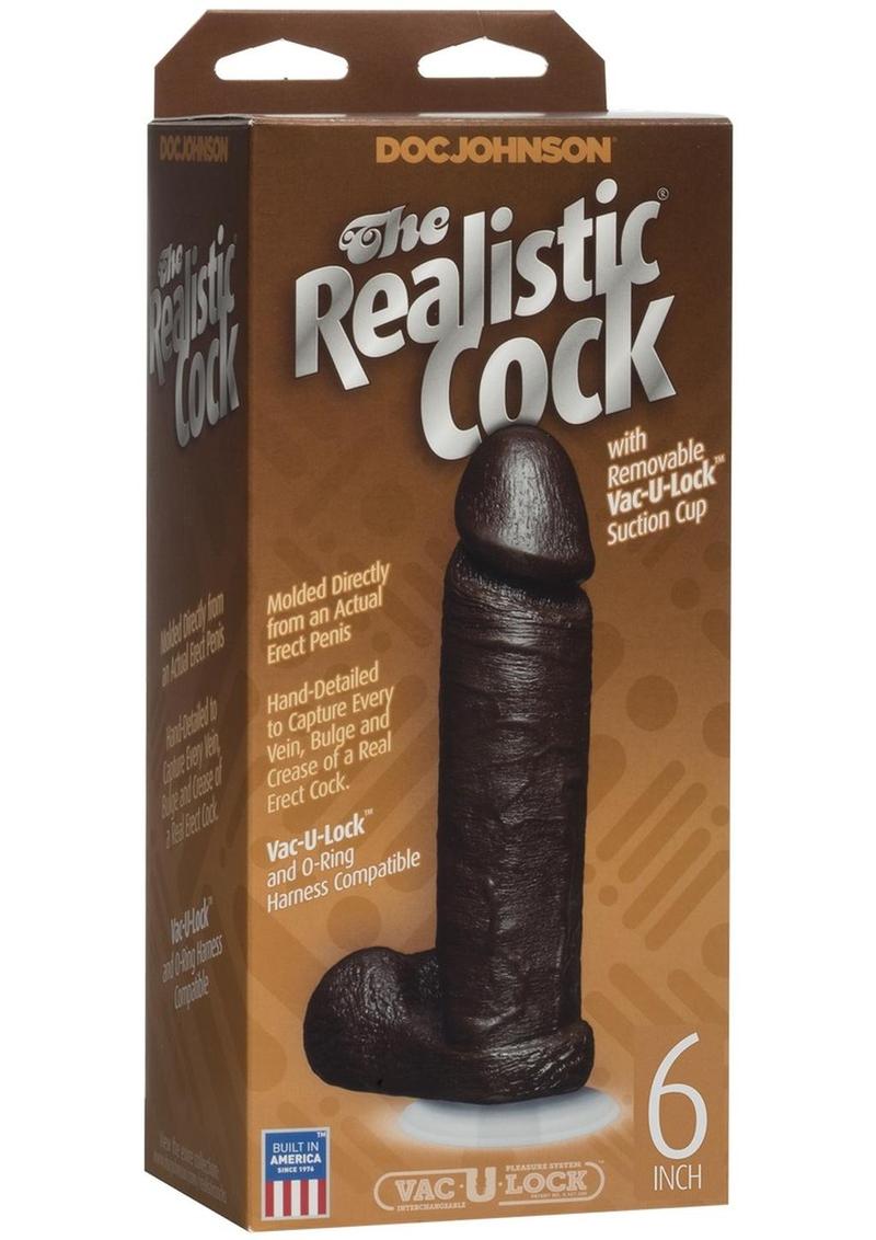 The Realistic Cock Dildo Vac-U-Lock Compatible with Suction Cup