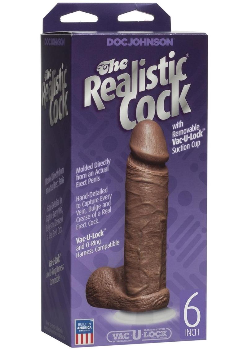 The Realistic Cock Dildo Vac-U-Lock Compatible with Suction Cup