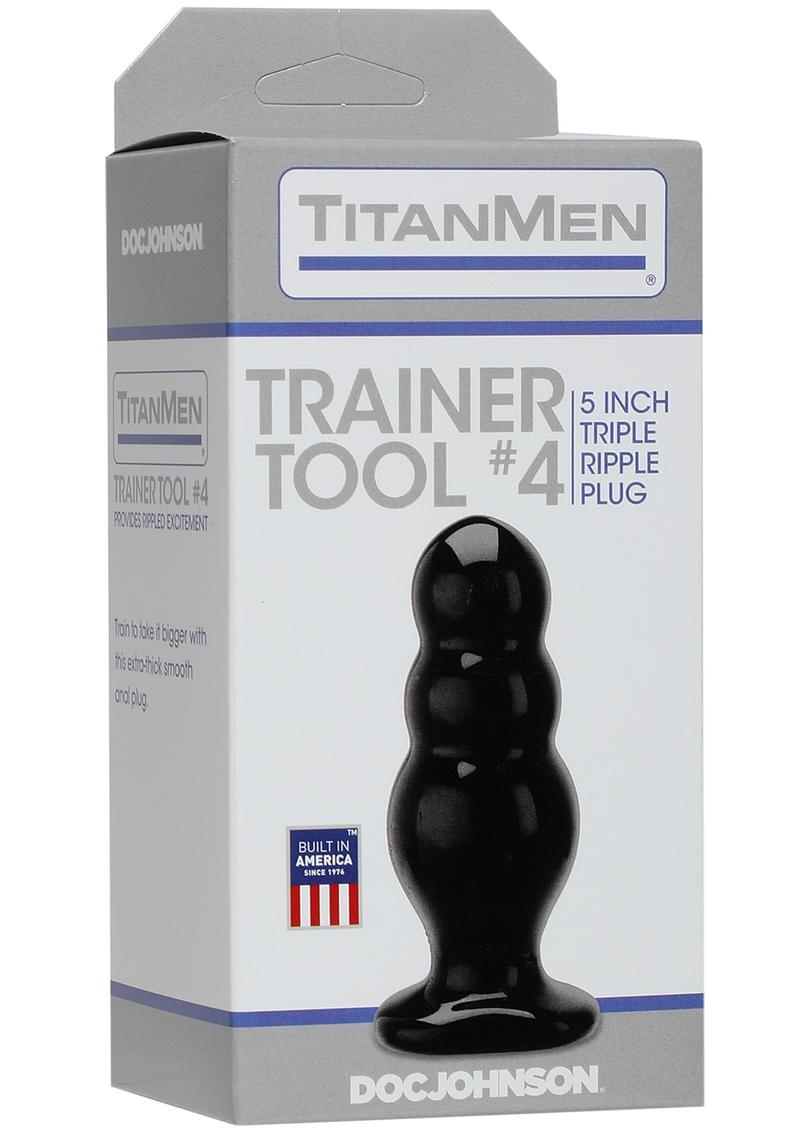 Doc Johnson TitanMen Trainer Tool #4 – 5 Inch Triple Ripple Plug