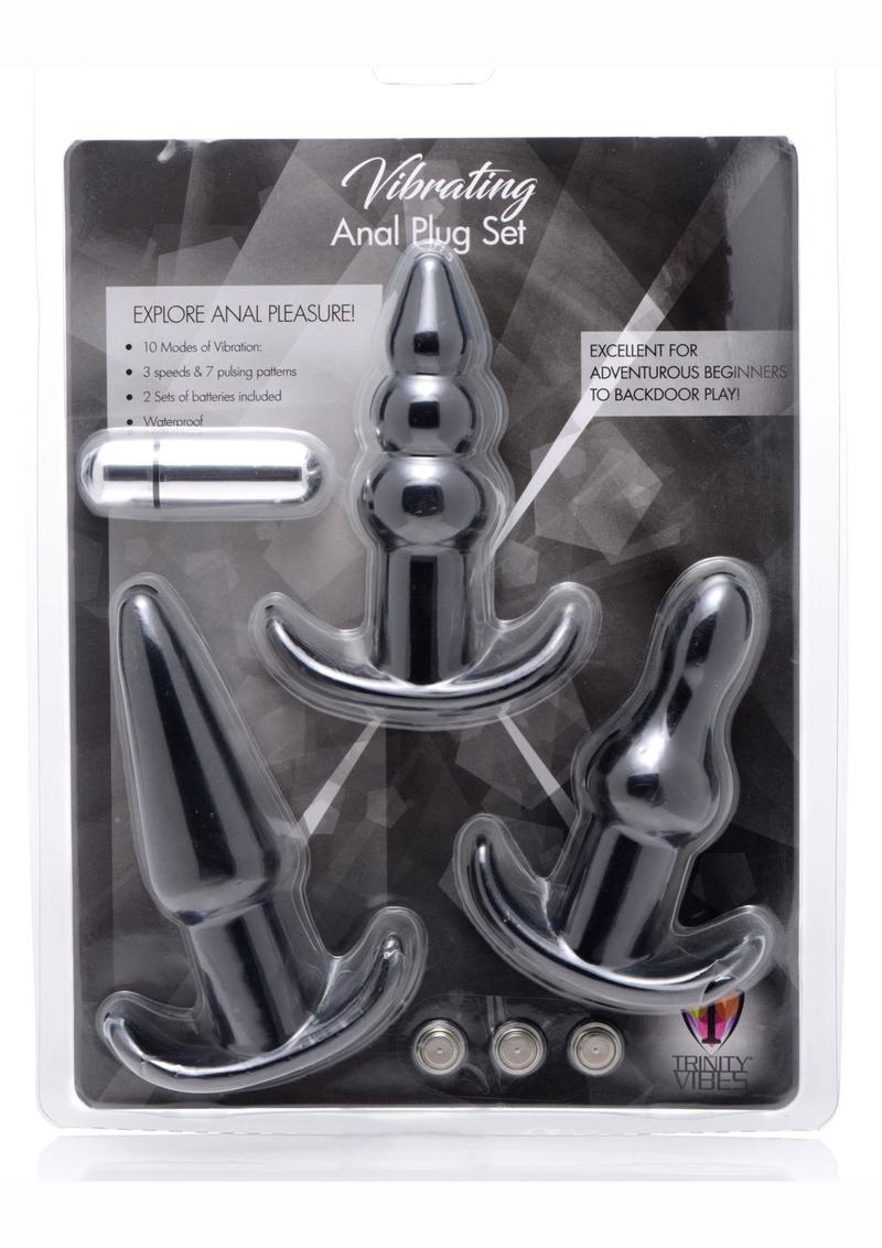 Trinity Vibes 4 PC Vibrating Anal Plug Set