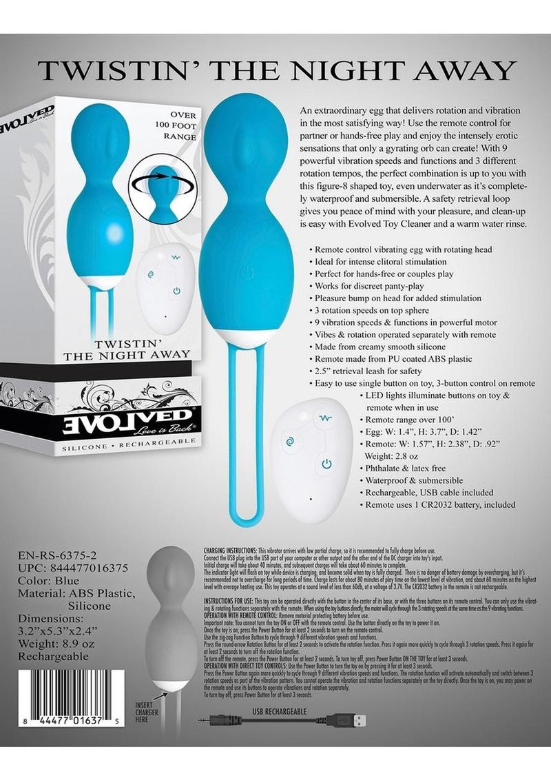 Twistin' The Night Away Silicone Rechargeable Remote Control Egg Vibrators