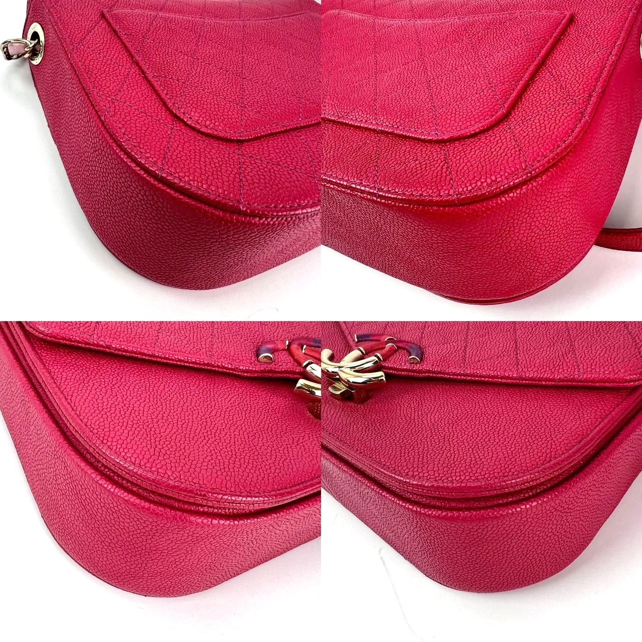 Sac à rabat Chanel Paris-Cuba moyen en cuir de veau caviar rose avec anse sur le dessus