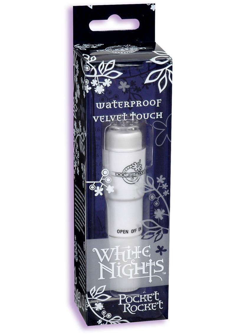 Doc Johnson White Nights Velvet Touch Waterproof Pocket Rocket