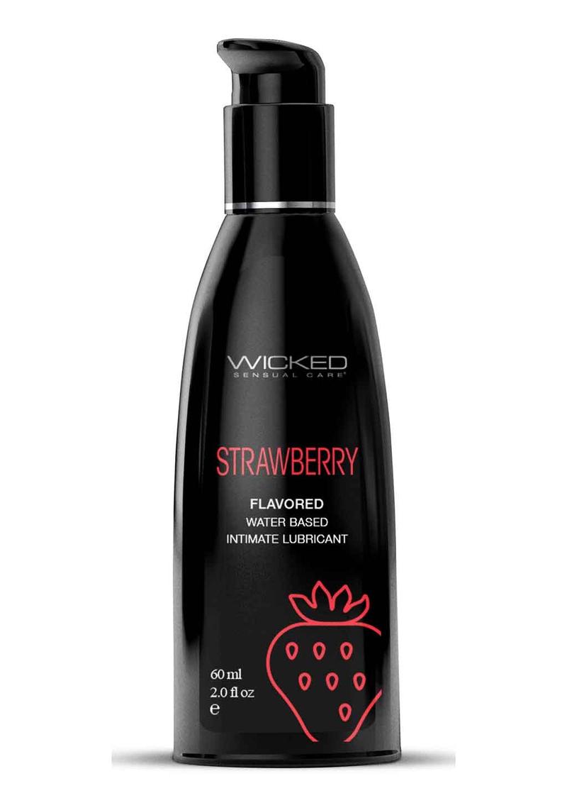 Wicked Aqua Strawberry Flavored Water Based Lubricant