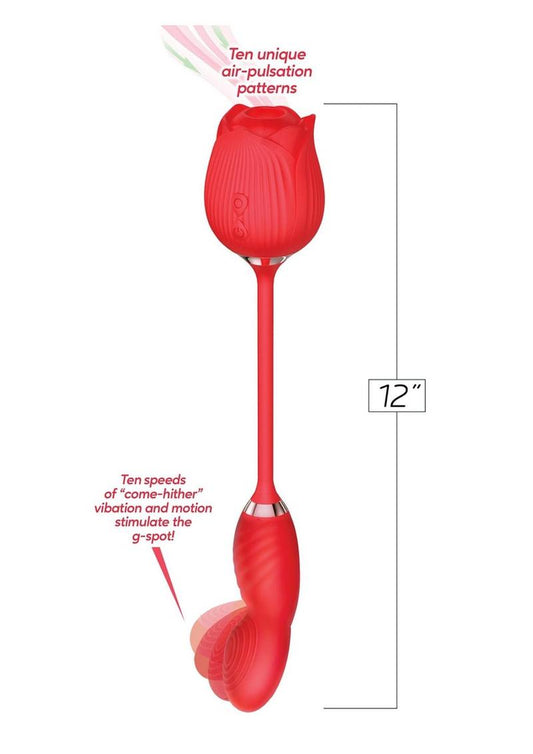 Wild Rose Come Hither And Suction Rechargeable Dual Stimulator