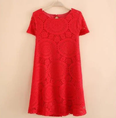 Plus Size Summer Dress with Lace A-Line Design