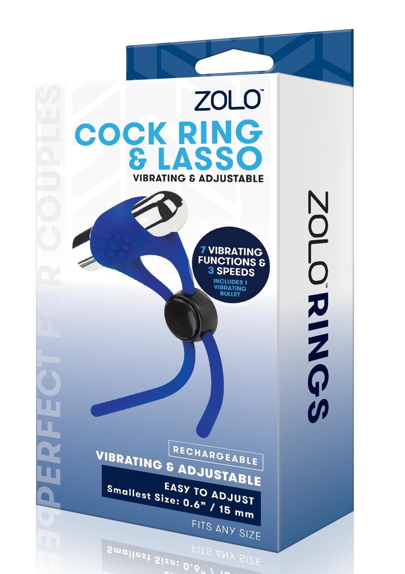 ZOLO Rechargeable Adjustable Silicone Cock Ring And Lasso